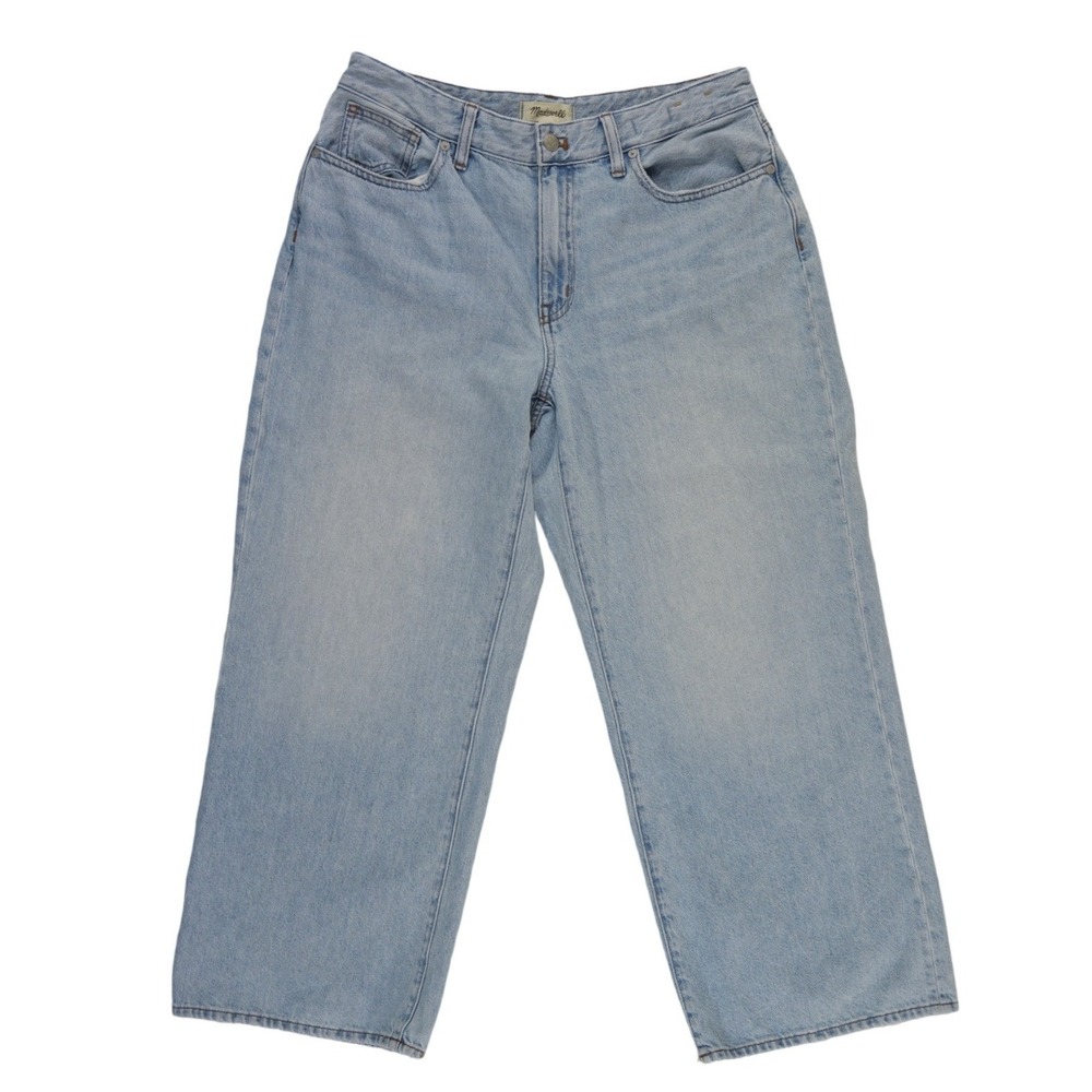 Madewell Curvy Superwide-Leg Jeans Women's Size 30P Petite Light Blue High Rise